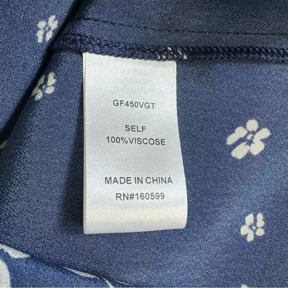 Gliner Farrar Florence Mystic Meadow Blouse in Blue Size Medium - Picture 9 of 10